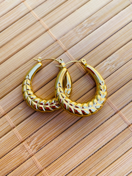 Aros Trenza Dorada