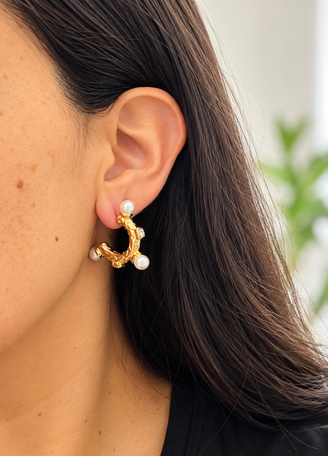 Aros Coral de Perlas
