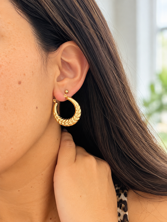 Aros Trenza Dorada