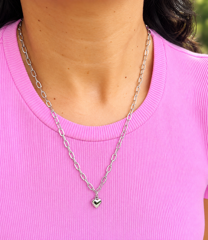 Collar Pequeño Corazón Plateado