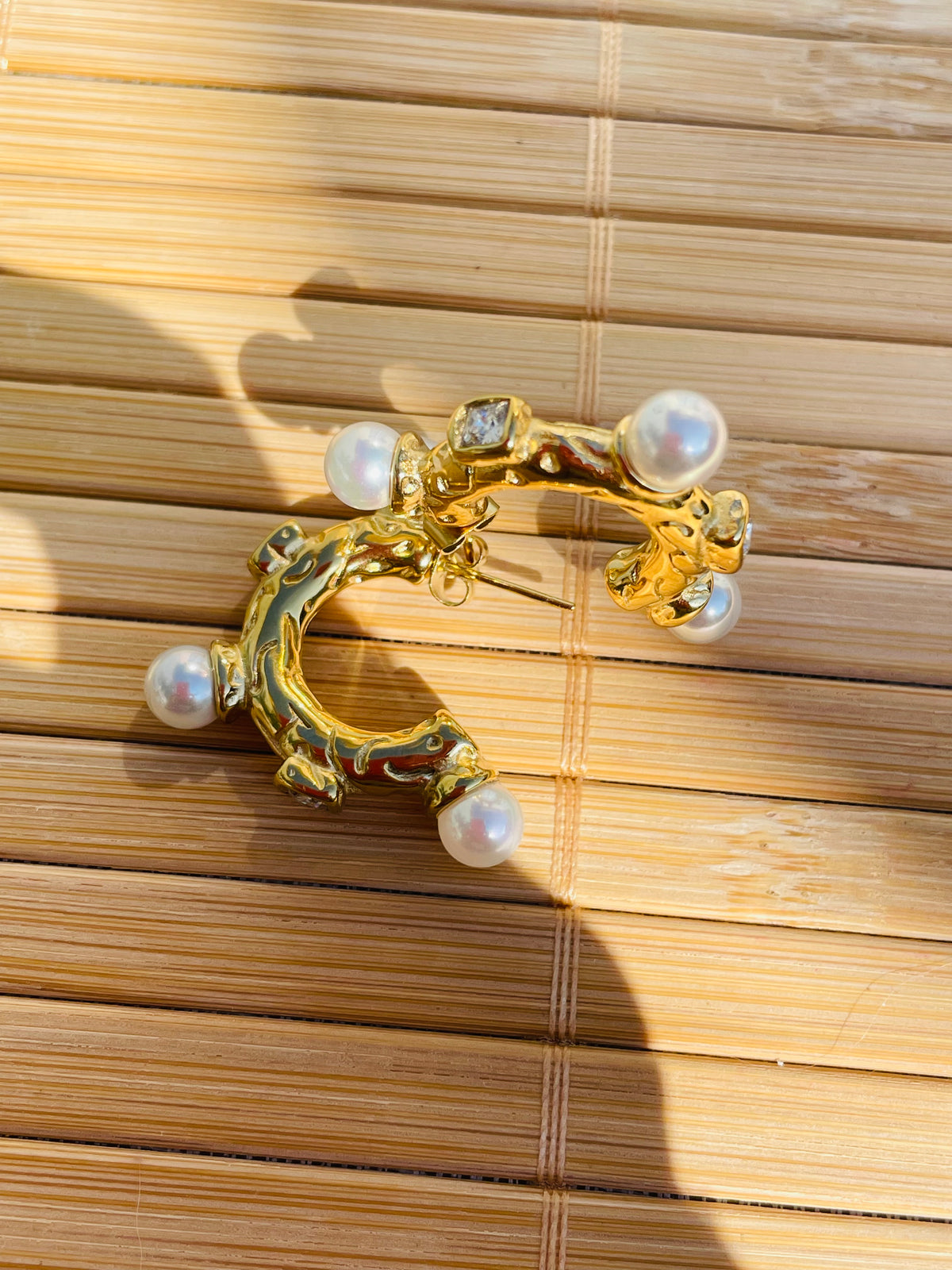 Aros Coral de Perlas